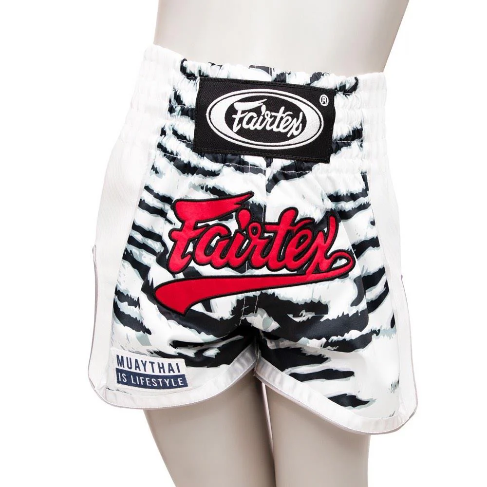 Short de Muay Thai Fairtex pour enfant White Tiger
